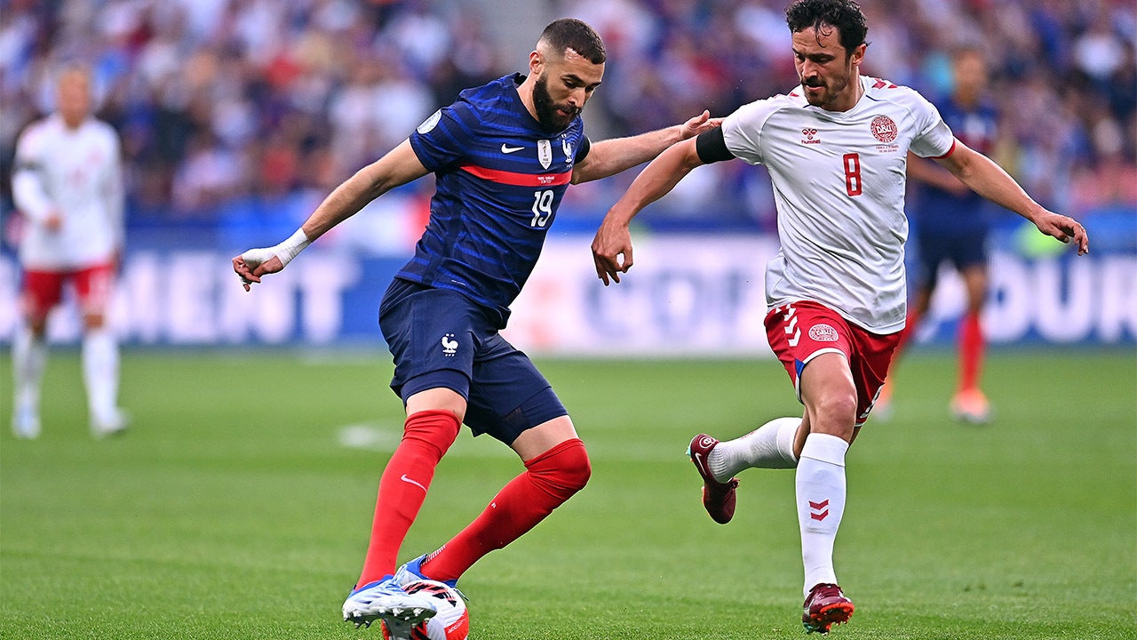Karim Benzema EMBARRASSES Denmark's backline to help France grab a 1-0 lead