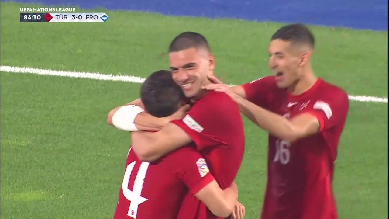 Merih Demiral shows off finishing abilities, gives Turkey 4-0 lead vs. Faroe Islands