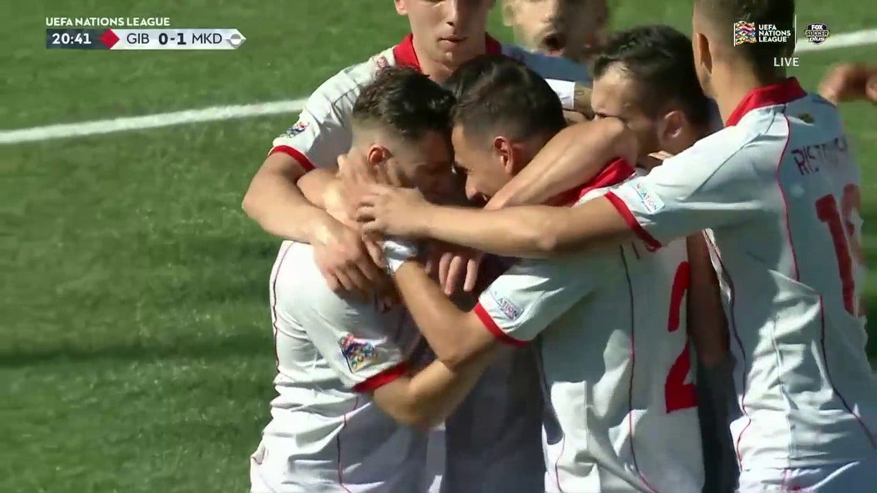 Enis Bardhi's goal gets North Macedonia on the board first vs. Gibraltar, 1-0