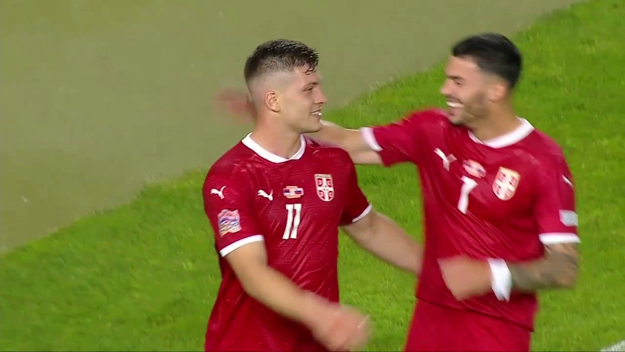 Luka Jović's header gives Serbia a 3-1 lead vs. Slovenia