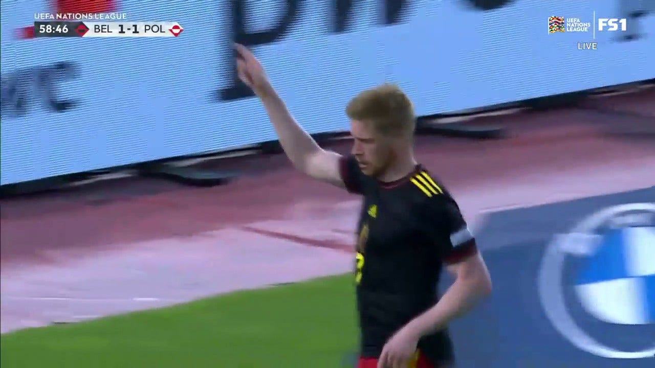 Belgium takes a 2-1 lead off Kevin De Bruyne's goal