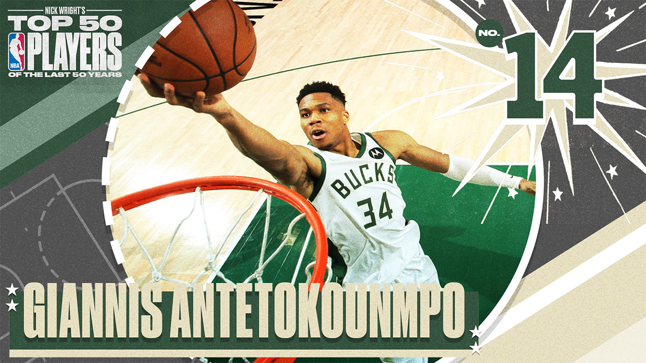 Giannis Antetokounmpo I No. 14 I Nick Wright's Top 50 NBA Players of the Last 50 Years | FOX Sports Giannis Antetokounmpo I No. 14 I Nick Wright's Top 50 NBA Players of the Last 50 Years | FOX Sports