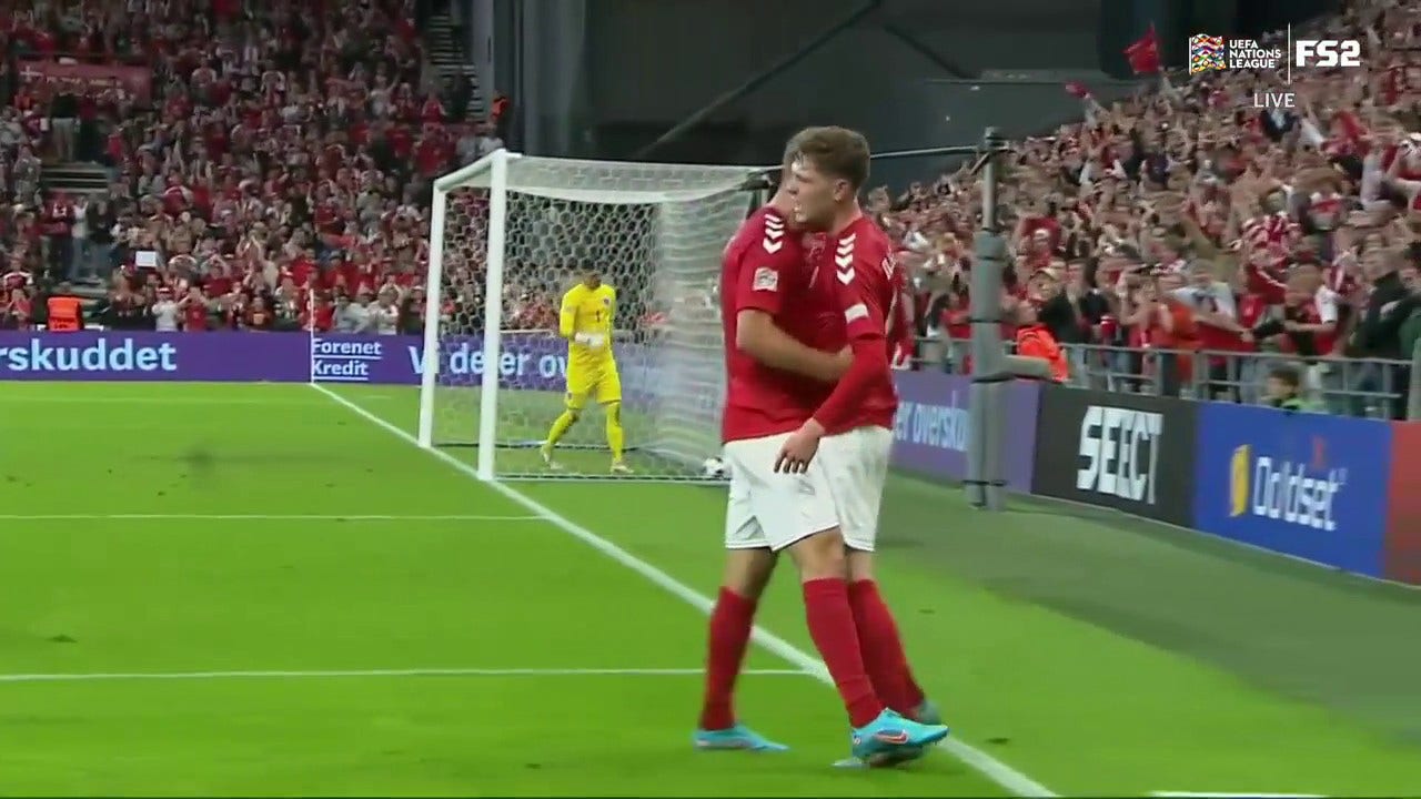 Jonas Wind scores and assists on a goal as Denmark takes a 2-0 lead after the first half - FOX Sports