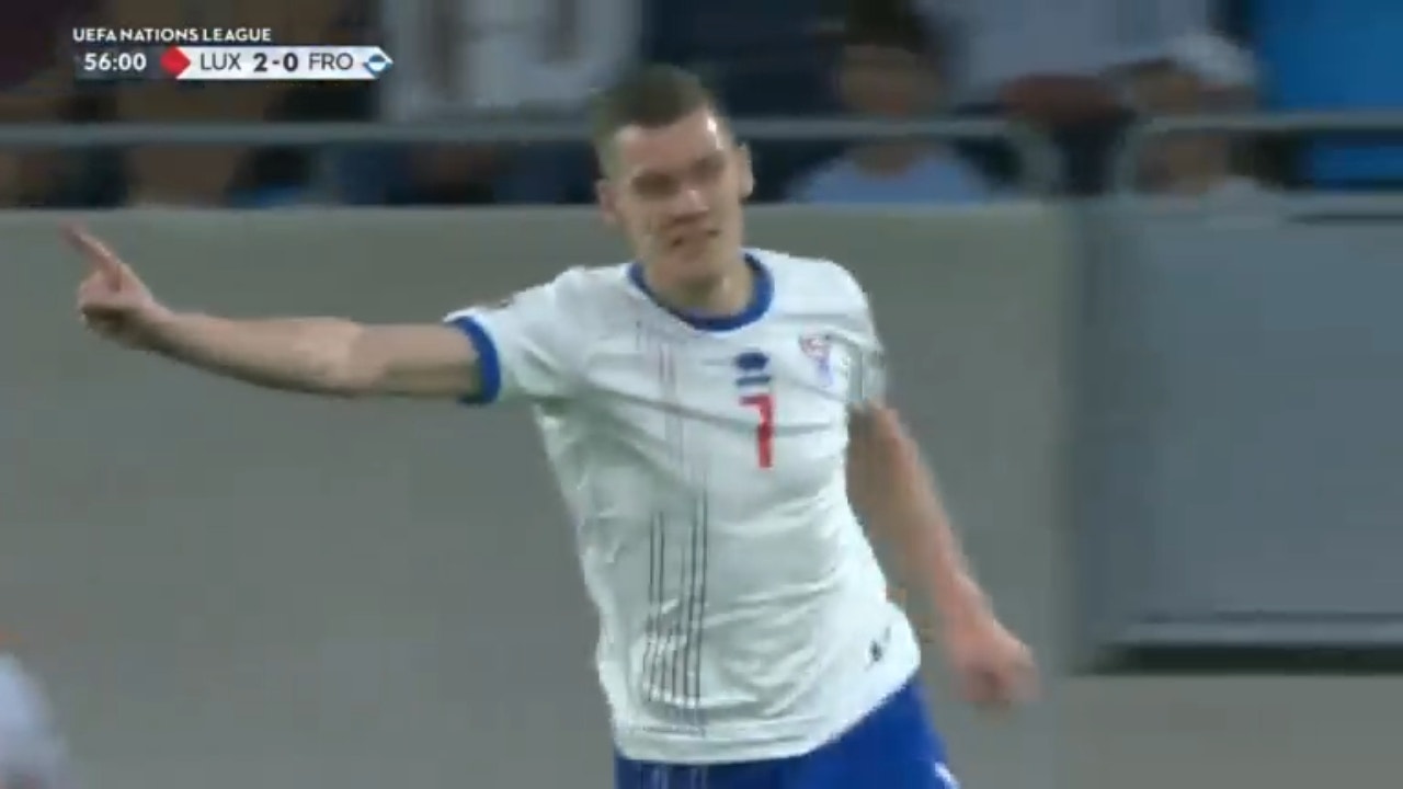 Joannes Bjartalid puts Faroe Islands on his back and scores two goals in the second half