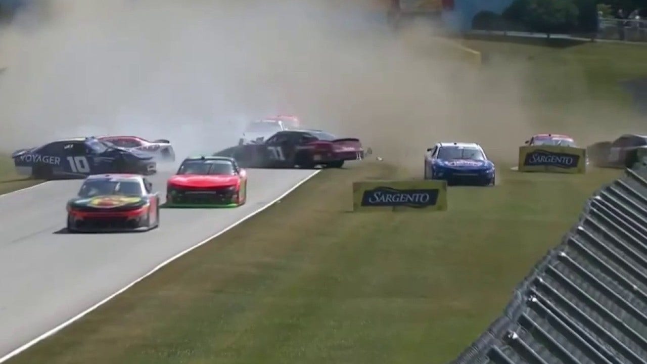 Gragson turns Karam triggering major wreck at Road America