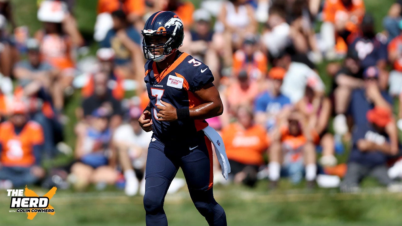 Russell Wilson shows up to Broncos training camp in own jersey, THE HERD