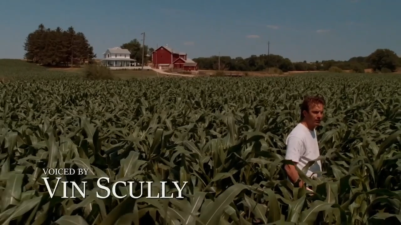 Vin Scully narrates a famous scene from the 'Field of Dreams' movie