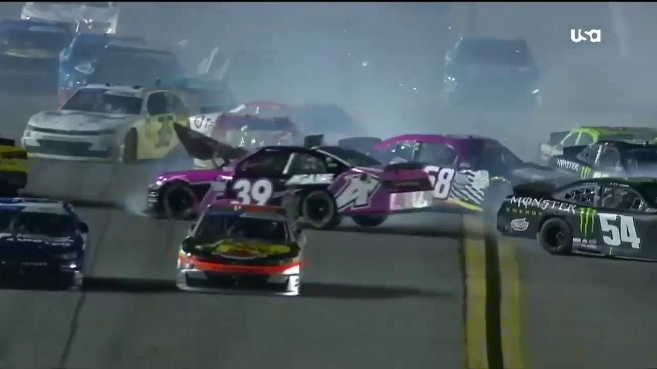 HUGE wreck at Daytona takes out nearly entire field