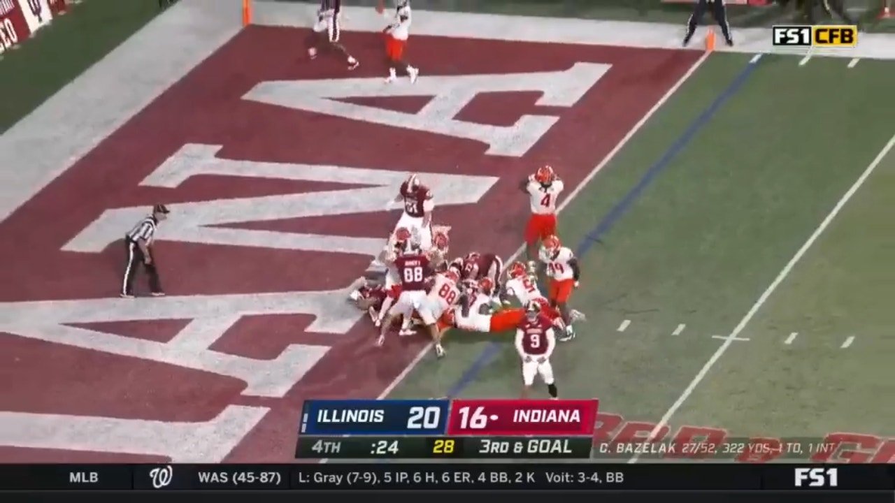 Shaun Shivers gives Indiana the victory over Illinois on a one-yard rushing touchdown