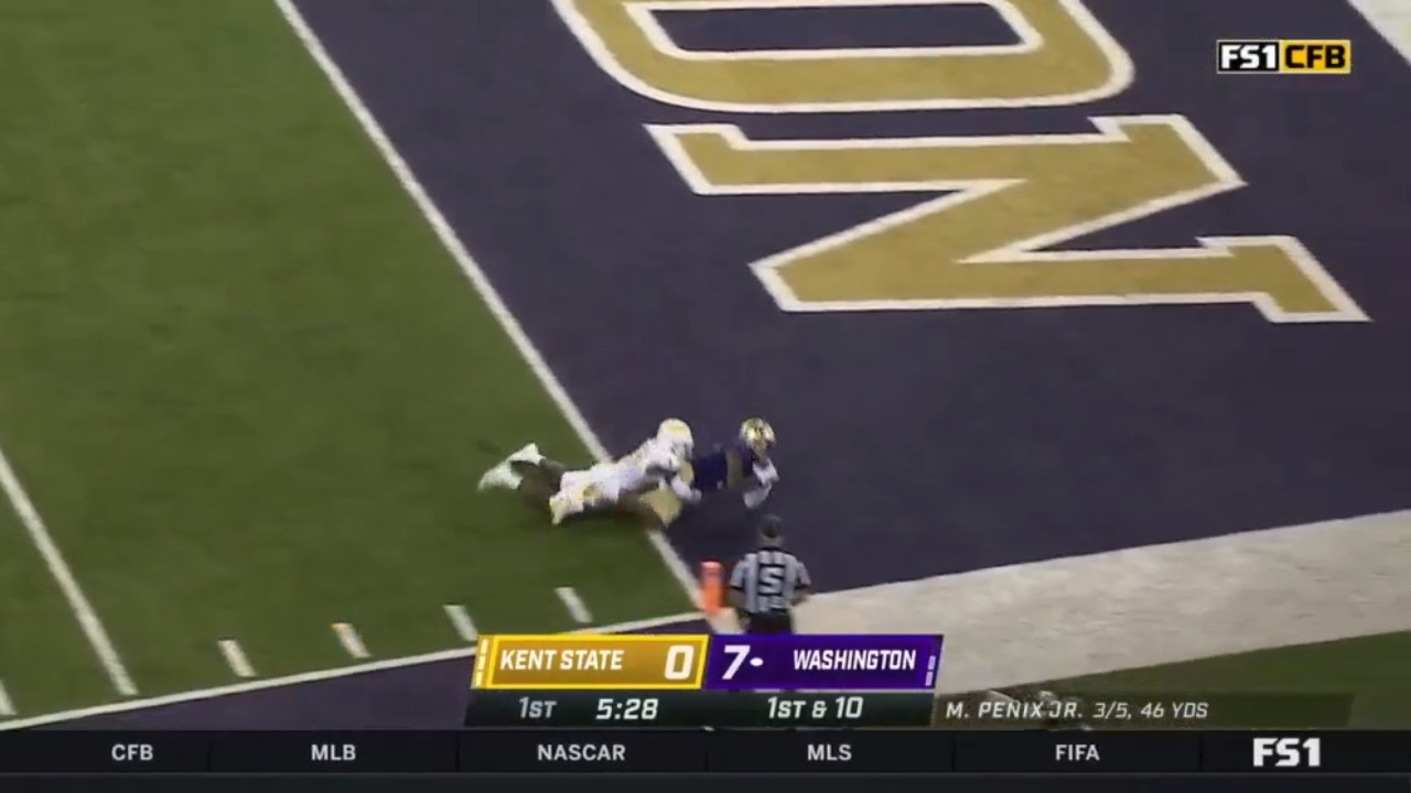 Washington's Michael Penix Jr. 32-yard touchdown pass to Taj Davis