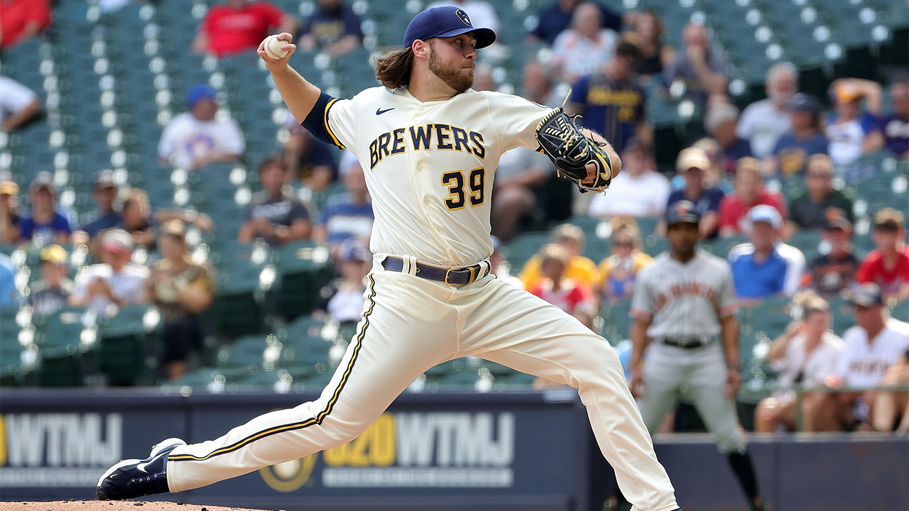 Corbin Burnes strikes out nine in Brewers victory