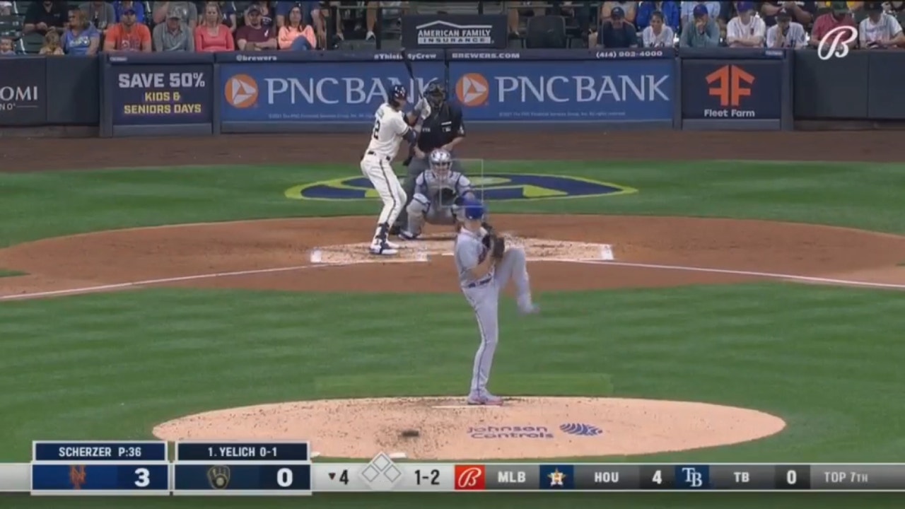 Mets' Max Scherzer throws nine strikeouts in six perfect innings against the Brewers #news 1 Mets’ Max Scherzer throws nine strikeouts in six perfect innings against the Brewers #news