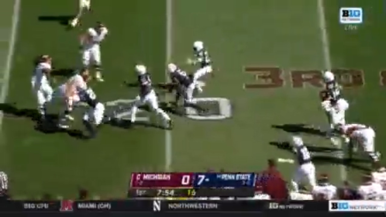 Zakee Wheatley's interception sets up a Penn State touchdown, Nittany Lions leads 14-0