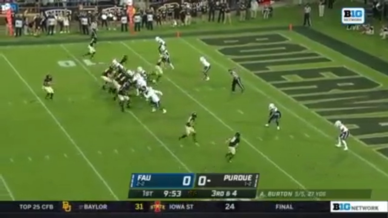 Purdue's Charlie Jones scores on a seven-yard receiving touchdown