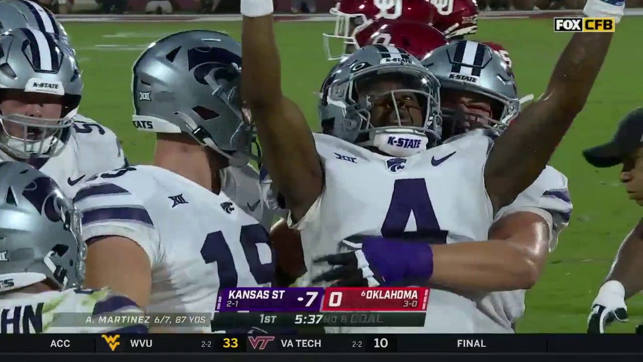 Kansas State's Adrian Martinez finds Malik Knowles for a six-yard touchdown