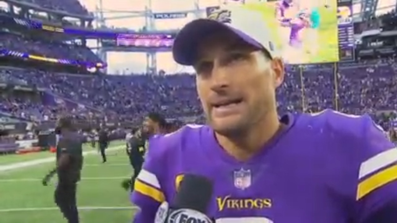 'This was a great team win' — Kirk Cousins speaks with Megan Olivi on the Vikings' comeback win over Lions