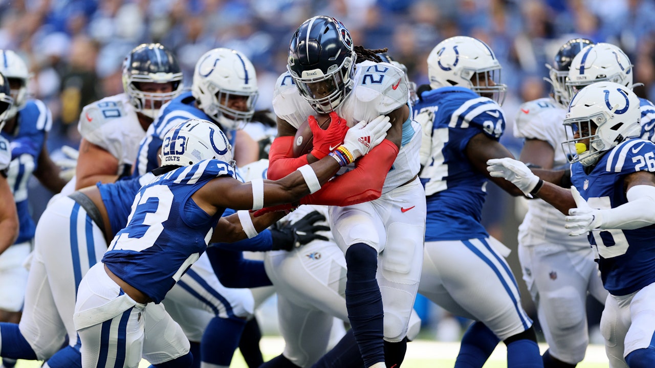 Derrick Henry rushes for 114 yards and one touchdown in the Titans' win over Colts