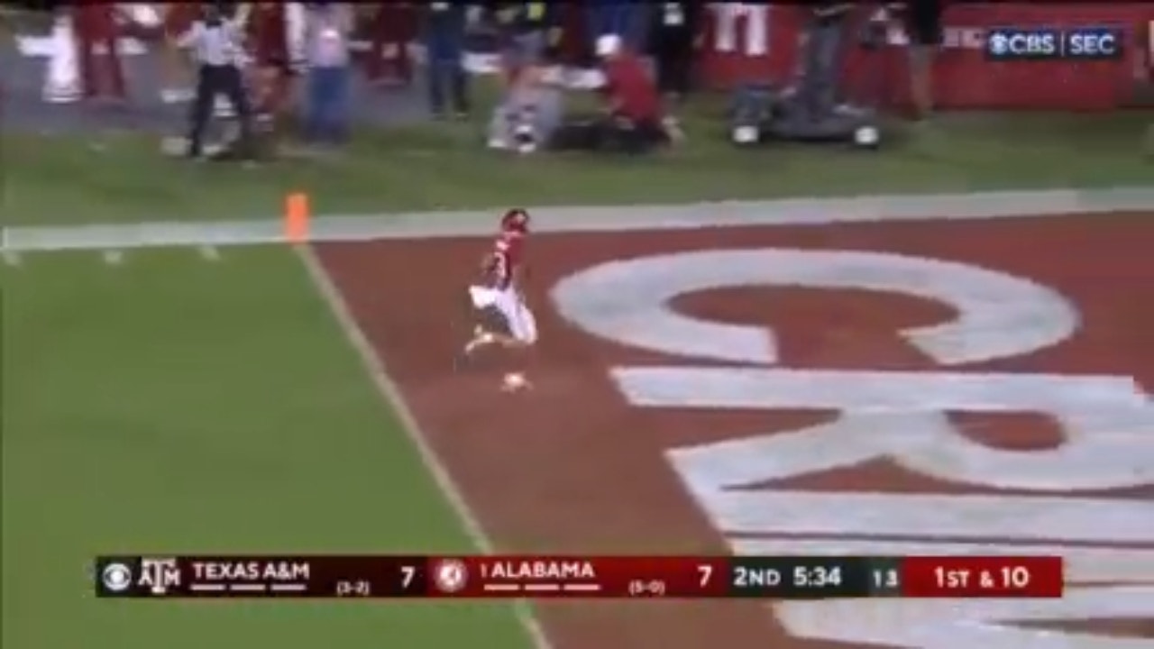 Alabama's Jalen Milroe finds Jermaine Burton for a 35-yard touchdown