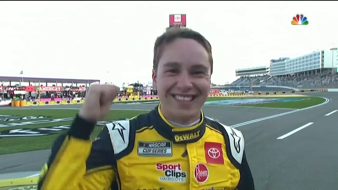 Christopher Bell reacts to his win to advance to the Round of 8