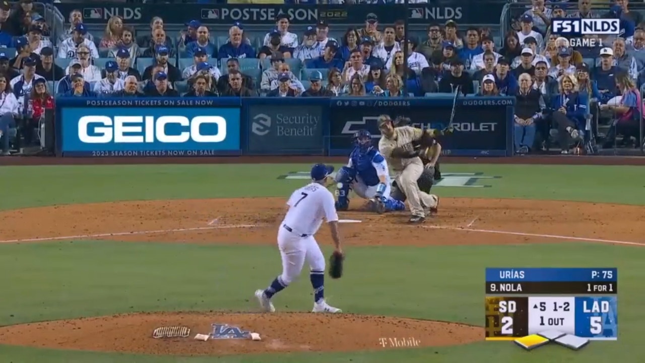 Padres cut the lead down to two after a bang bang play at the plate