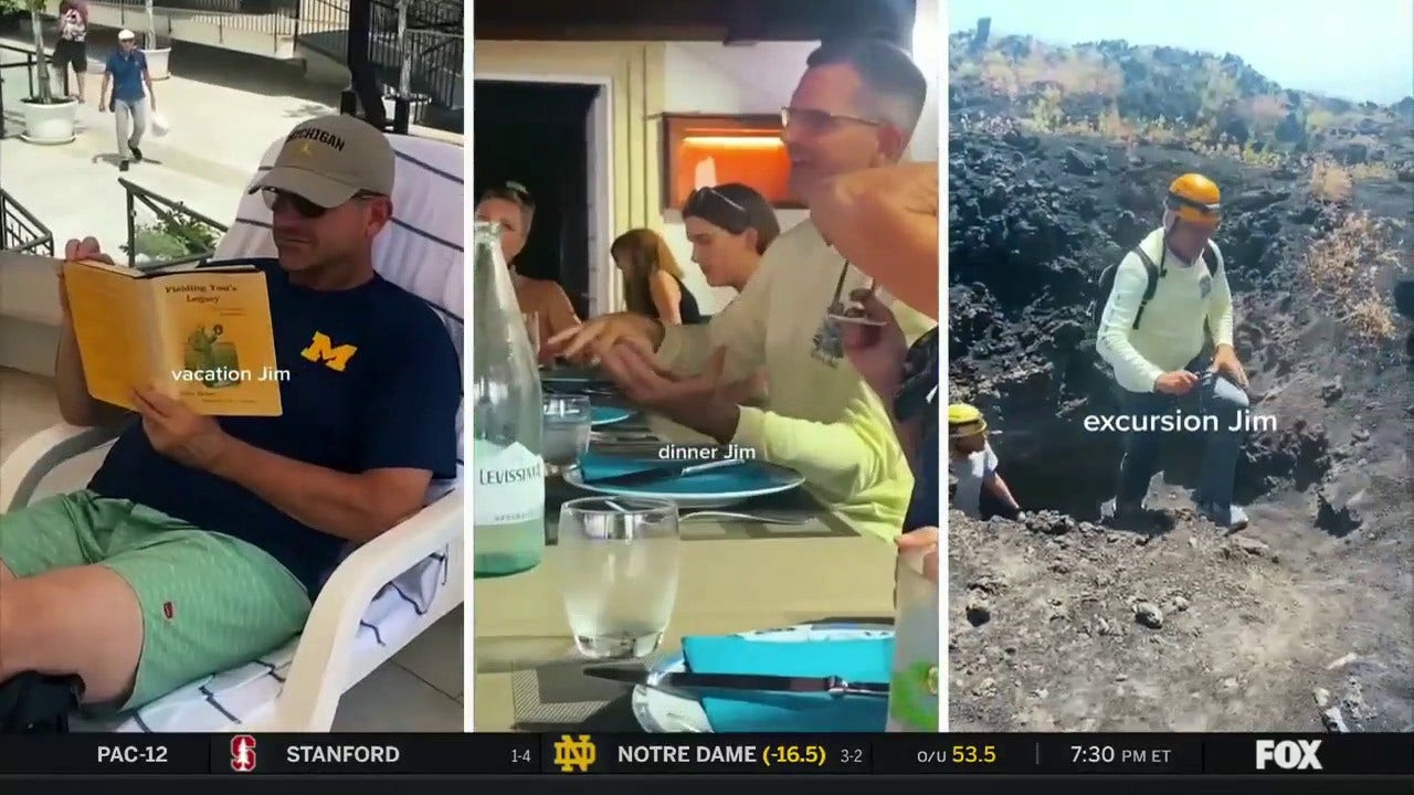 Jim Harbaugh's daughter, Grace, helps us understand who 'Vacation Jim' is and tells us how he helped her go viral this summer