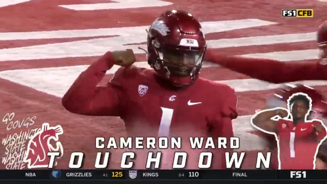 Cameron Ward punches in a seven-yard rushing TD to bring Washington State's deficit to 21-13 vs. Utah