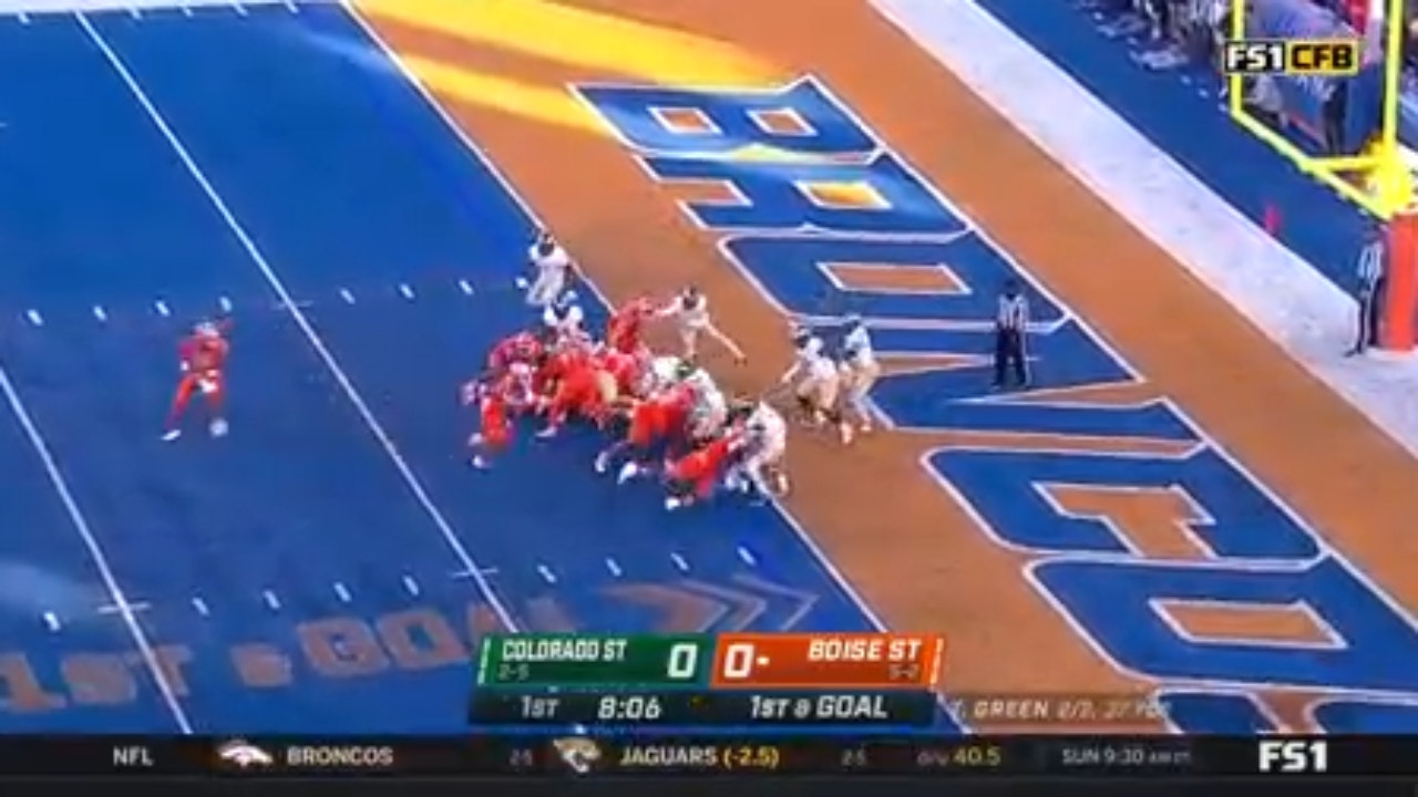 Broncos' George Holani punches it in for a one-yard touchdown