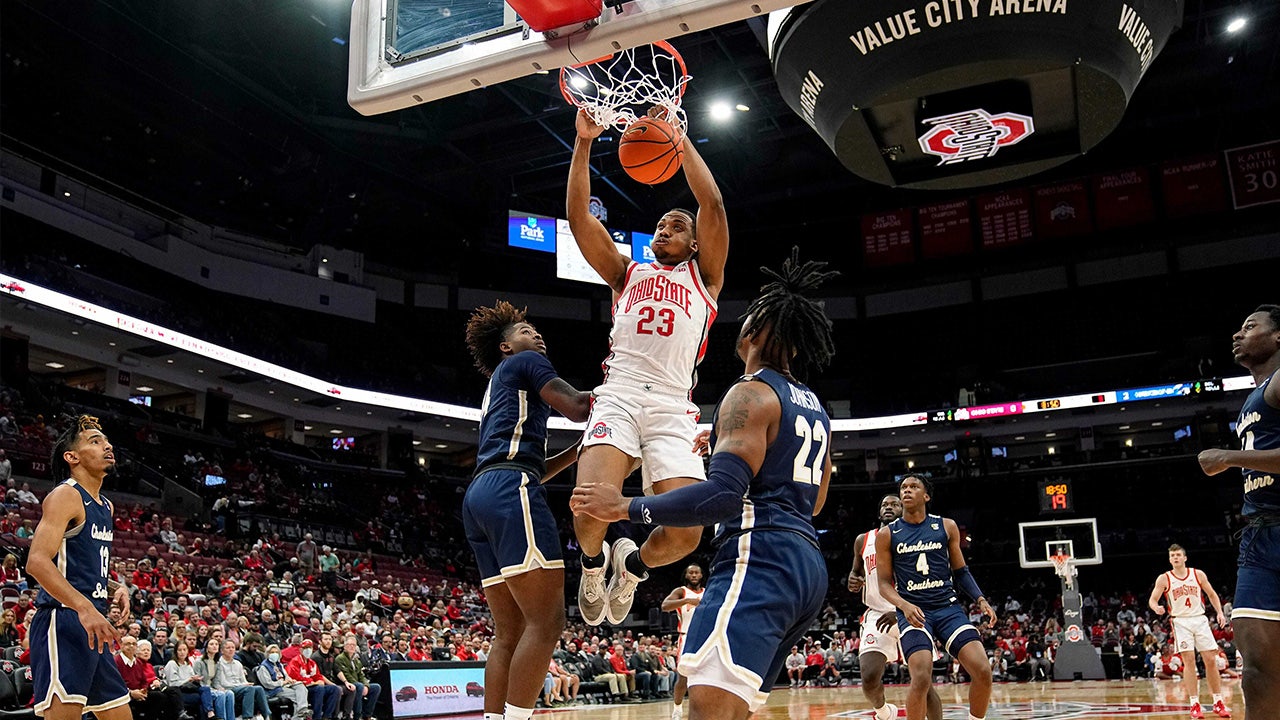 Zed Key leads the Buckeyes' offense with 17 points and 13 boards in an 82-56 victory