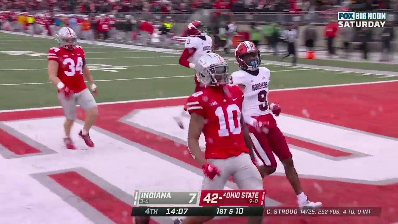 Xavier Johnson turns on the jets for a 71-yard touchdown extending Ohio State's lead over Indiana