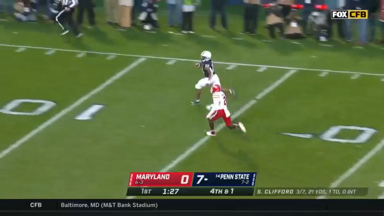 Nicholas Singleton breaks free and runs 45 yards for a Penn State TD