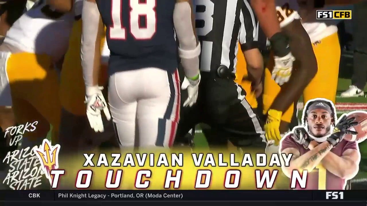 Arizona State's Xazavian Valladay runs in a one-yard TD to cut Arizona's lead over Arizona State to 31-27.