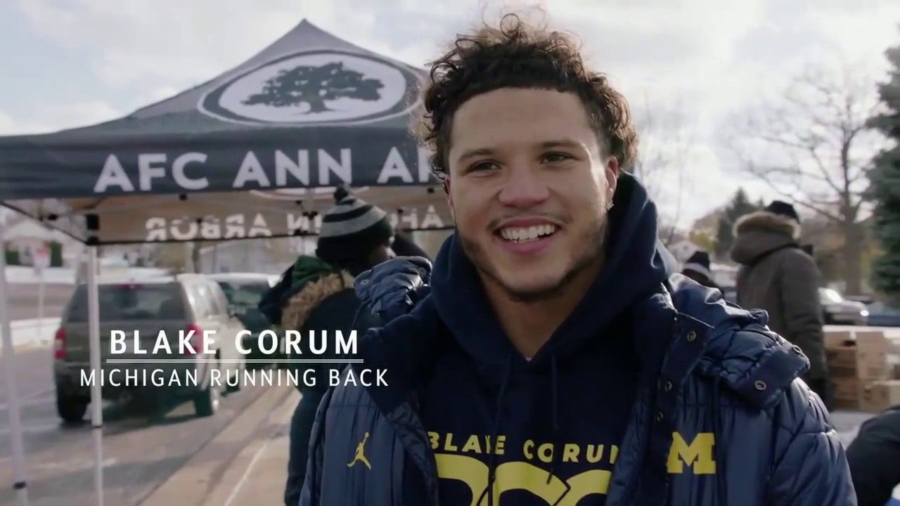 Michigan RB Blake Corum s need to give back to the community has always been a priority Big Noon Kickoff