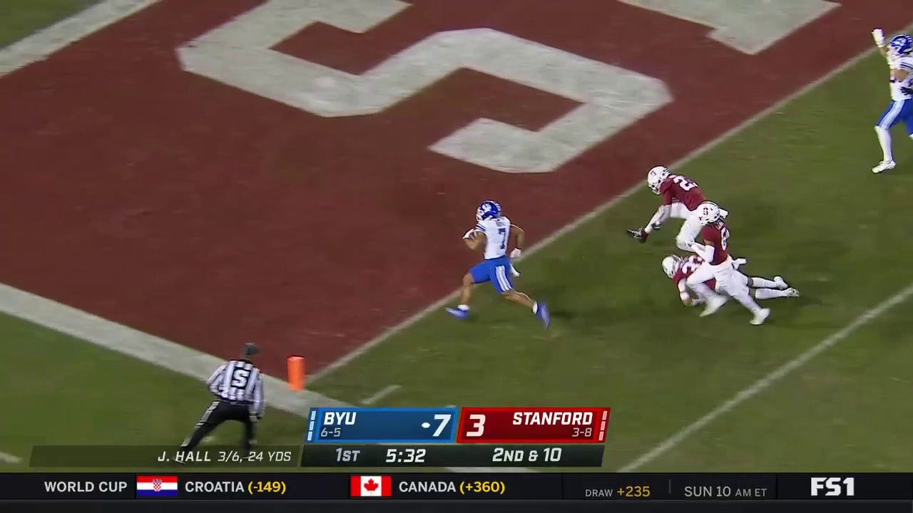 BYU's Hinckley Ropati rushes 43 yards up the middle for the Cougars touchdown