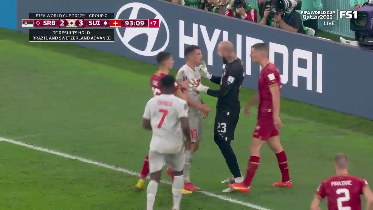 Scuffle breaks out between Serbia and Switzerland 2022 FIFA World Cup FOX Sports