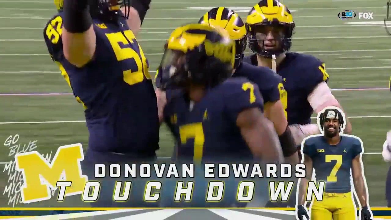 Michigan's Donovan Edwards runs in an IMPRESSIVE 27-yard TD to bring the Wolverines to a 28-13 lead over Purdue