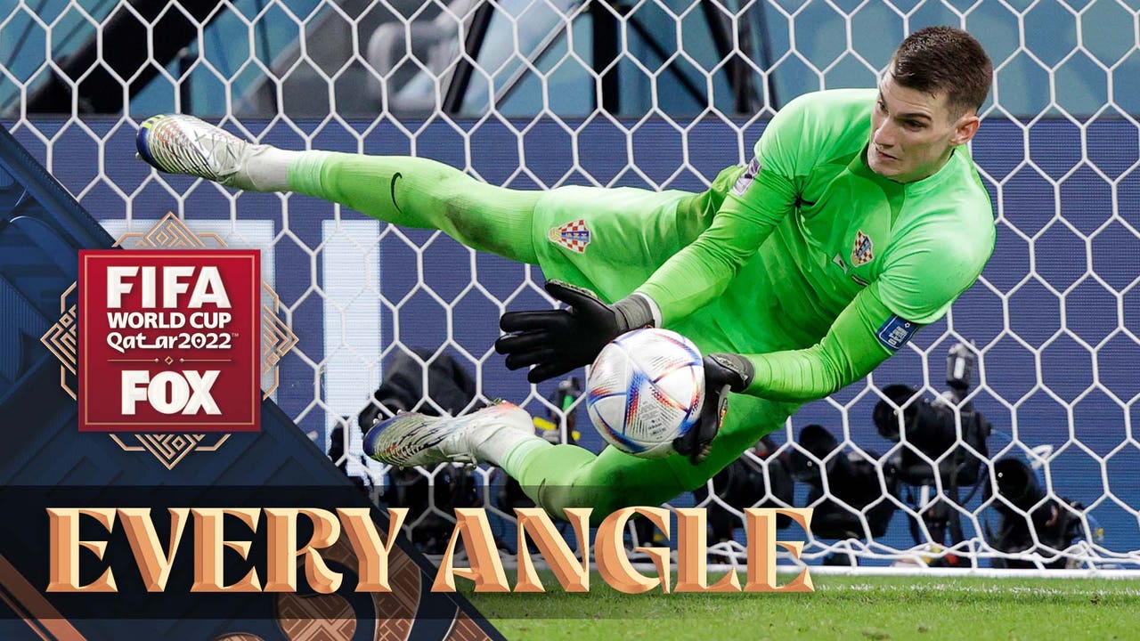 Croatia's Dominik Livaković blocks THREE penalty kicks against