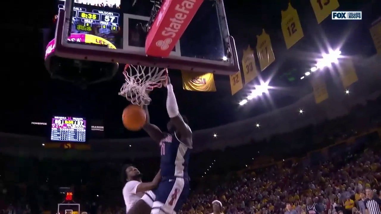 Arizona increases the lead over Arizona State after Cedric Henderson Jr.'s block leads to Oumar Ballo's alley-oop slam