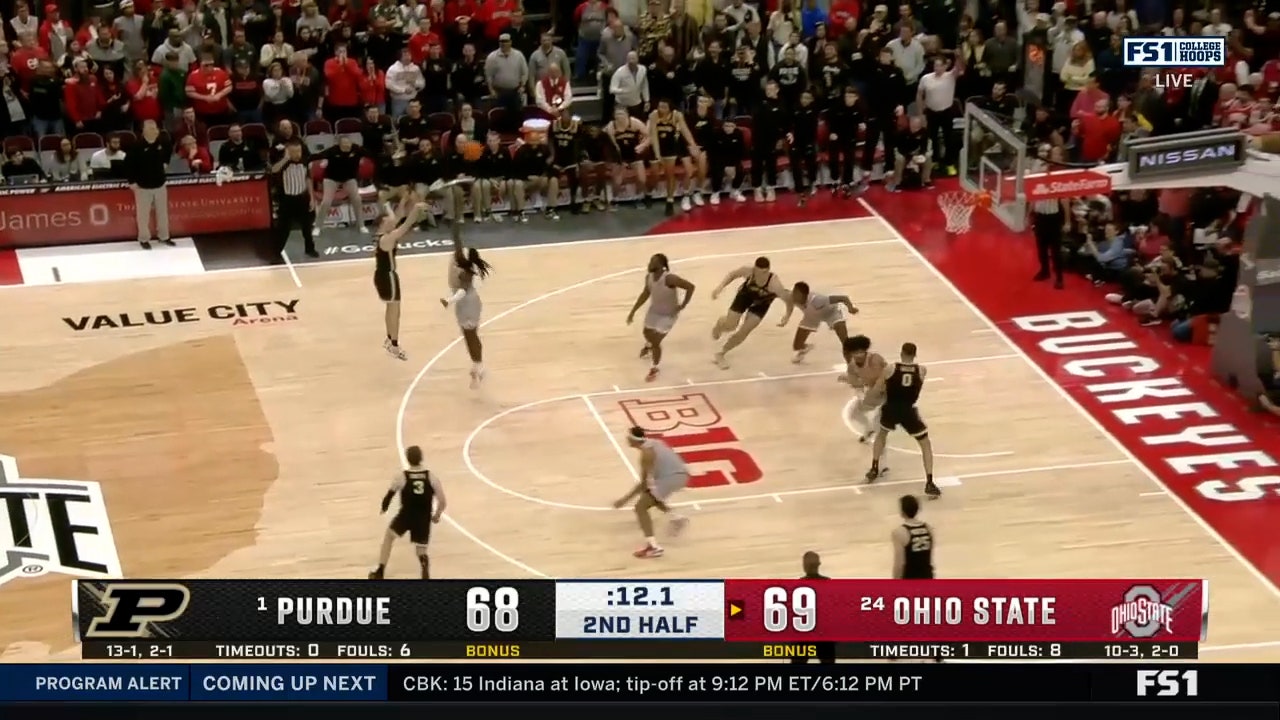 Ethan Morton makes the steal and Fletcher Loyer drains the go-ahead three pointer to help Purdue defeat Ohio State 71-69