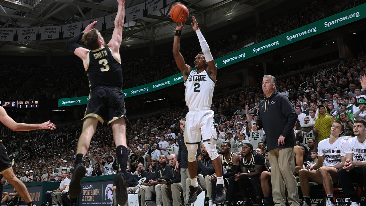 Michigan State's Tyson Walker scores a career-high 30 points against No. 3 Purdue