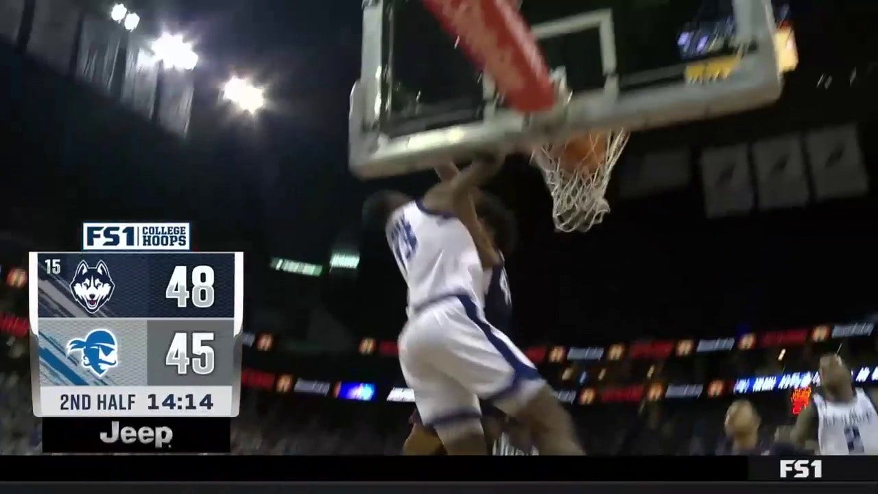 Seton Hall's KC Ndefo makes incredible one-handed jam to bring the pressure against UConn