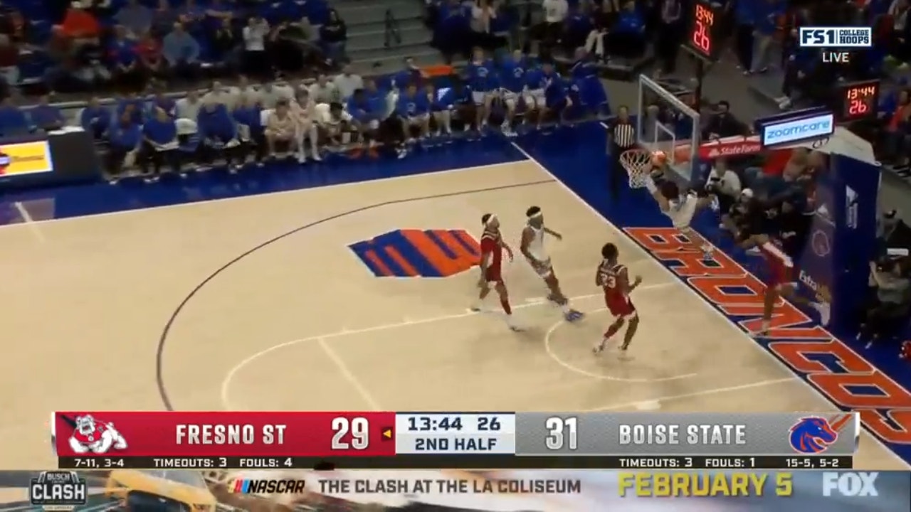 Boise State's Tyson Degenhart slams a beautiful dunk, shines in win over Fresno State