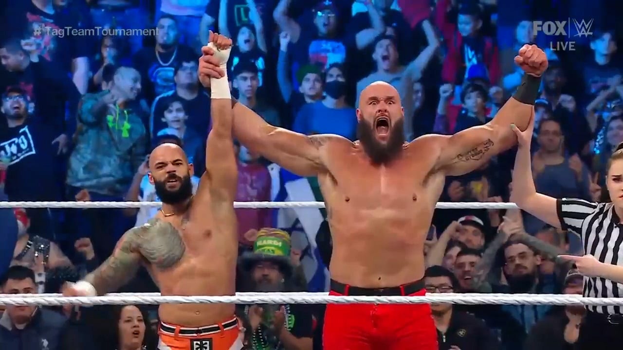 Ricochet and Braun Strowman dominate Hit Row after McIntyre and Sheamus are ambushed