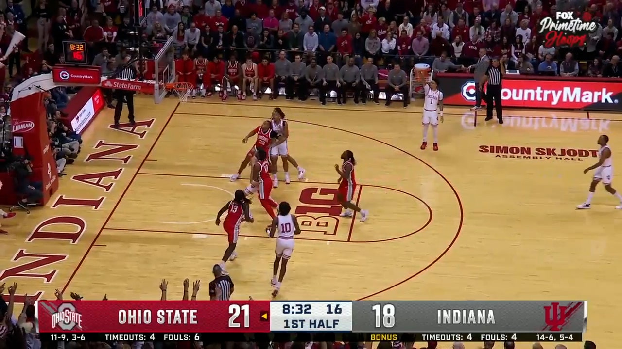 Indiana's Jalen Hood-Schifino knocks down SIX 3-pointers in the first half against Ohio State