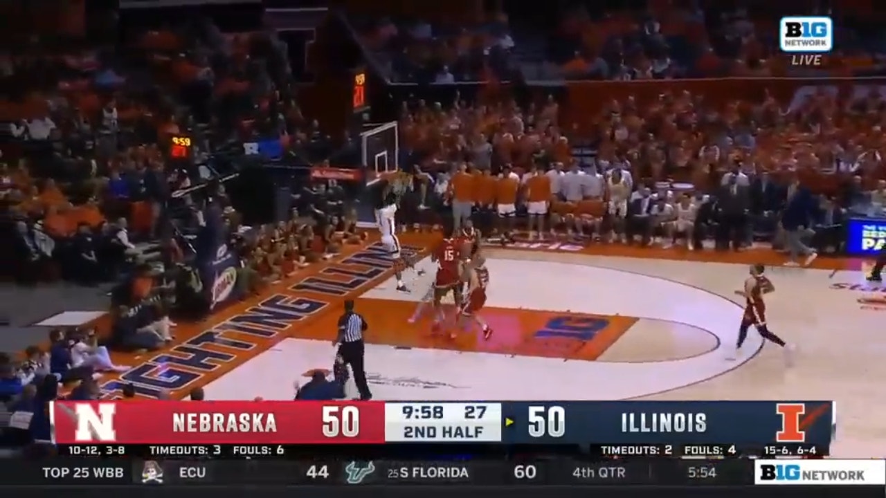 Terrence Shannon Jr. rocks the rim to give Illinois the lead against Nebraska