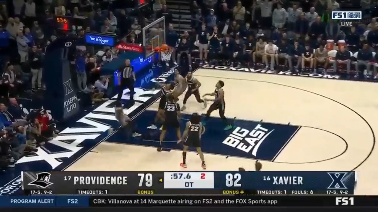 Souley Boum hits a one-handed layup to help propel Xavier into a HUGE overtime win over Providence