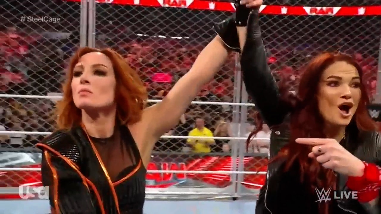 Lita has Becky Lynch's back in Steel Cage Match with Bayley | WWE on FOX