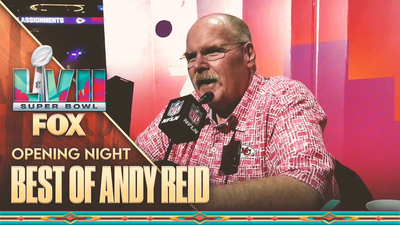 Chiefs Head Coach Andy Reid's BEST moments from opening night of the Super Bowl