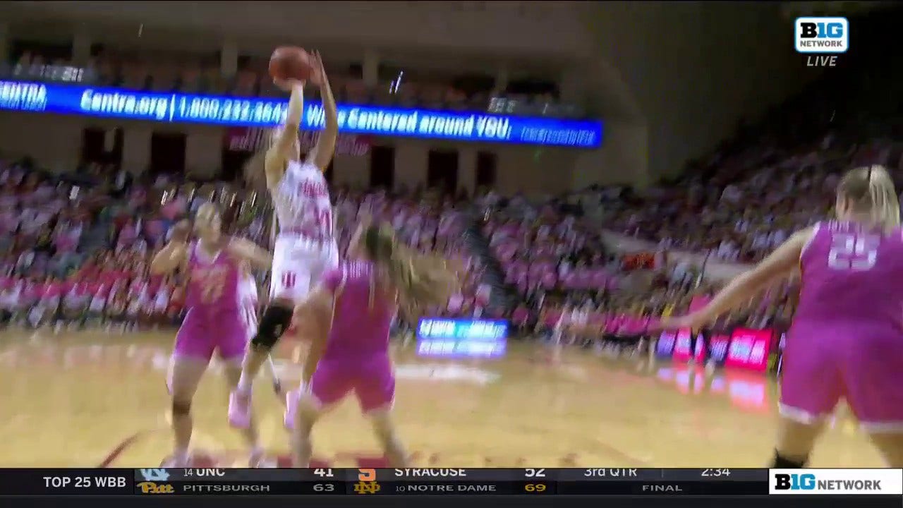 Grace Berger finishes a TOUGH and-1 jumper in No. 2 Indiana's victory over No. 5 Iowa