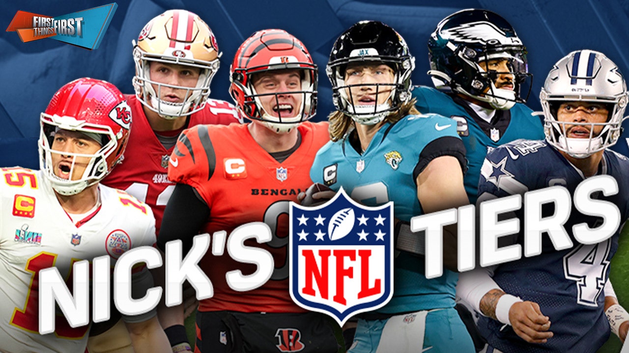 Chiefs top Nick's early NFL Tiers; Eagles & Cowboys are 'one piece away' | FIRST THINGS FIRST