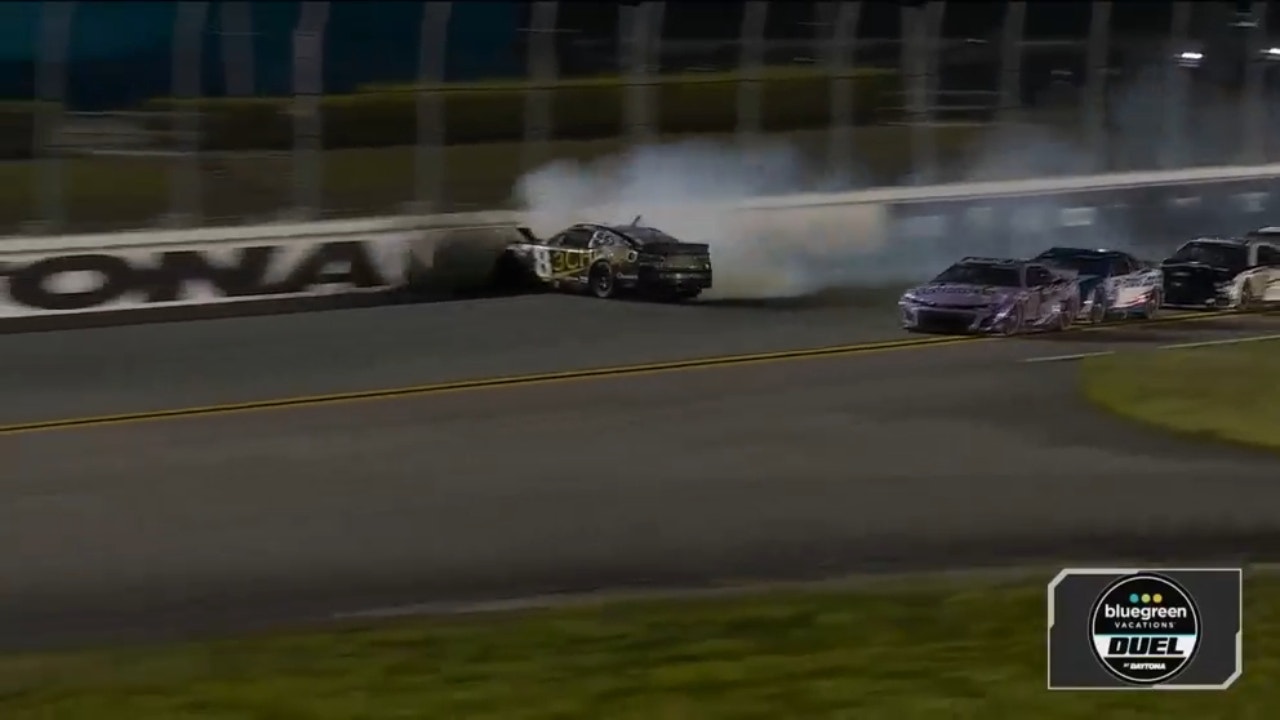 Kyle Busch spins out and causes a multi-car crash in Duel 2 at Daytona